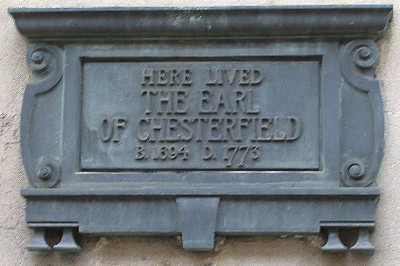 Philip Dormer Stanhope, Earl of Chesterfield plaque