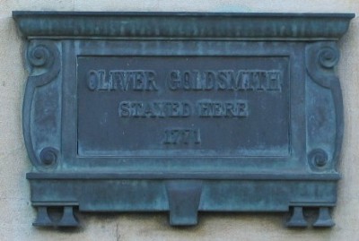 Oliver Goldsmith plaque