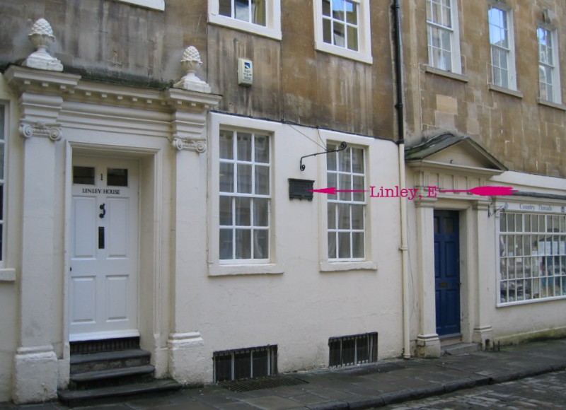 Location of plaque at Linley House, Pierrepont Place