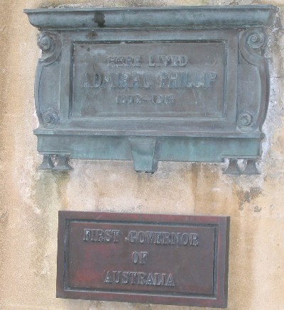 Vice-Admiral
          Arthur Phillip plaque