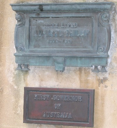 Vice-Admiral
Arthur Phillip plaque