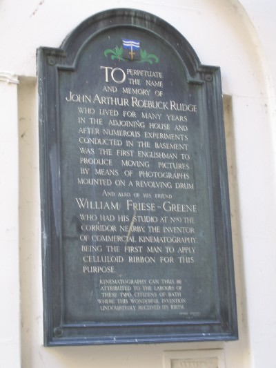 William Friese-Greene and John Arthur Roebuck Rudge plaque