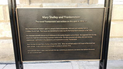 Mary Shlley
          plaque