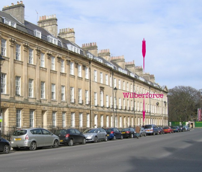 Location of plaque at 36 Great Pulteney Street