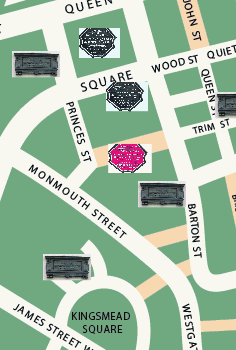 Beaufort Square plaque location map