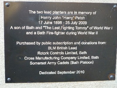Harry Patch plaque