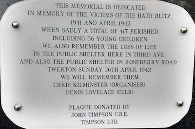 Updated upper plaque
        on Shatesbury Road memorial