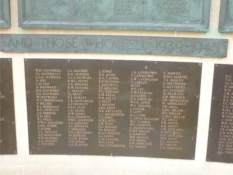 World War II section at War Memorial