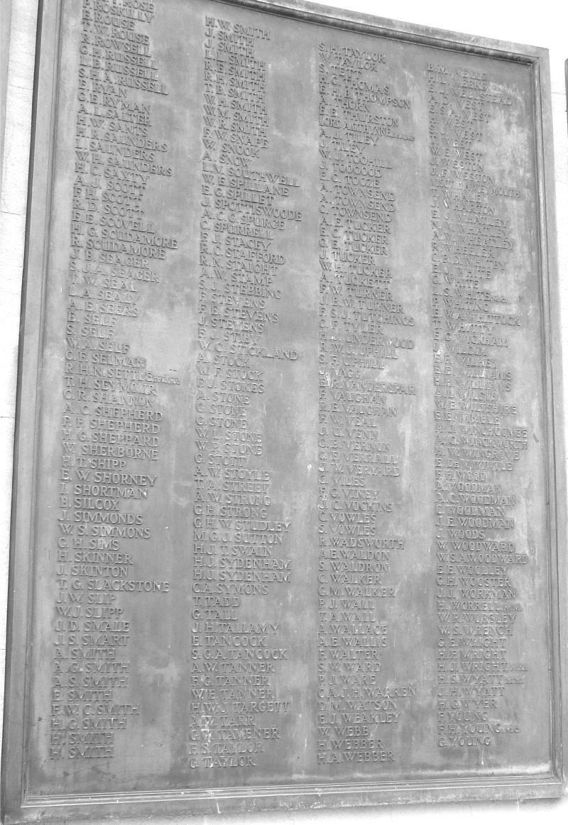 World War I section at War Memorial r-y